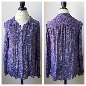 😎 5/$10 Lucky Brand | V-Neck Long Sleeve Blouse Shirt Top Size Small